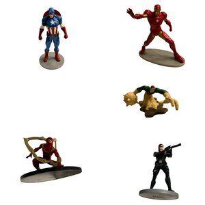 5 MARVEL AVENGERS Cake Toppers Capt America Sandman IronMan Spiderman Soldier